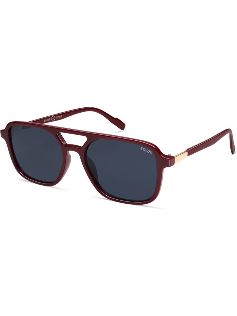 Women's Blue Red Trendy Rectangle Retro Aviator Sunglasses Elegant Design